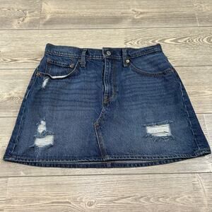 Levi's Deconstructed High-Waist A-Line Denim Skirt, Size 31